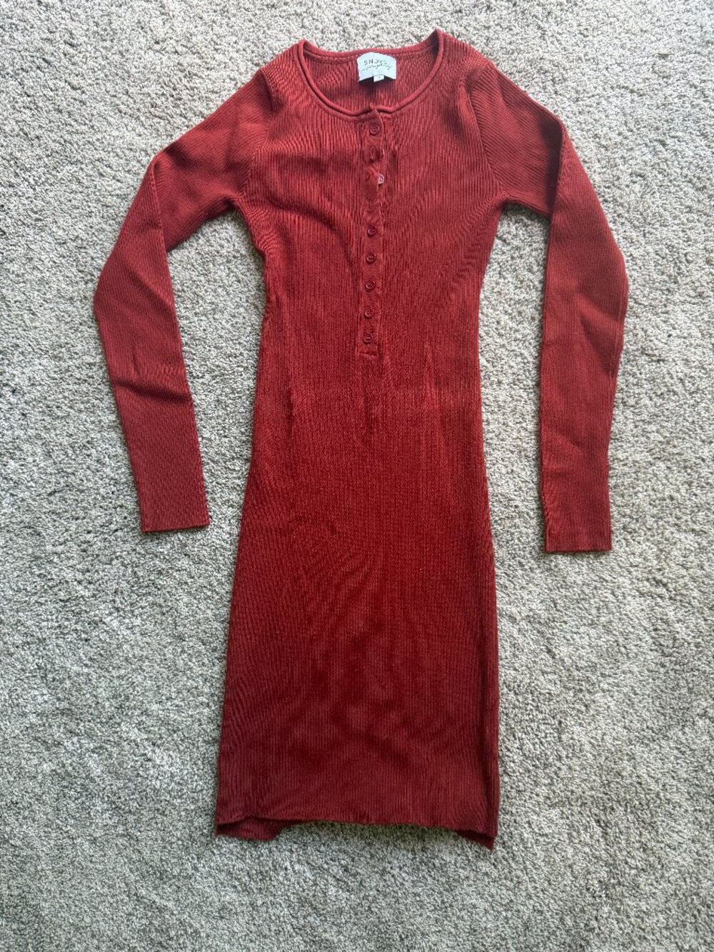 Ryder Henley Long Sleeve Body-Con Minidress